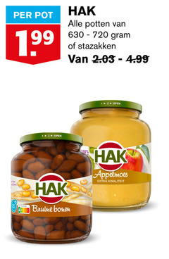  hak groenteconserven bruine bonen appelmoes 12 99 720 pot potten stazakken planet nutri score proof open 00 