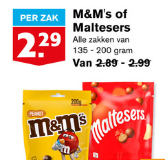  m en ms maltesers chocoladepindas chocolade 200 zak zakken peanut 