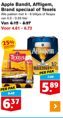  brand affligem apple bandit texels appelcider speciaalbieren 4 6 25 60 300 pakken blikjes liter anno speciaalbier skuumkoppe karaktervol donker tarwebier blond 7 pak 