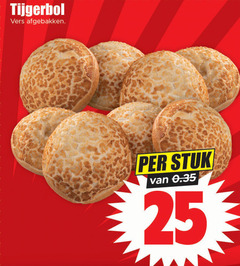  bolletjes 25 tijgerbol vers afgebakken stuk 