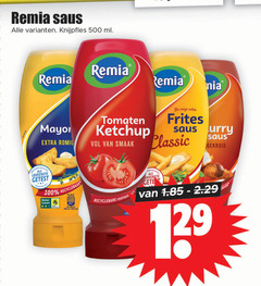  remia snacksaus curryketchup tomatenketchup 1 5 100 500 saus ml mayor romig tomaten ketchup enige frites classic gekruid getest recyclebaar beter leven recyclebare 