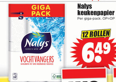  nalys keukenpapier 12 giga pack inspired by nature vochtvangers super absorberende for all fsc forever rollen 64 