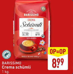  barissimo koffiebonen 1 100 1000 people nature coffee experts crema kaffee genuss art intensity 6 10 arabica whole beans ge 