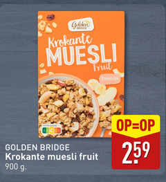  muesli golden bridge krokante fruit vezelrijk nutri score 