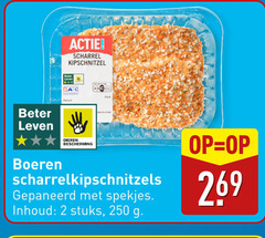  kipschnitzels 2 250 beter leven scharrel kipschnitzel boeren dieren bescherming scharrelkipschnitzels gepaneerd spekjes inhoud stuks 