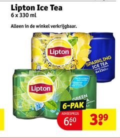  lipton ice tea 6 330 ml sparkling heer verfrissend lang calorien rafraichissant fable calories green pak 