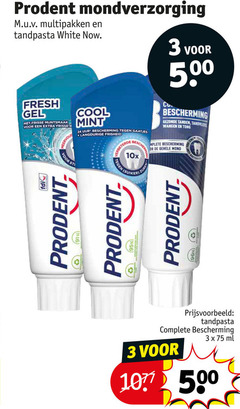  prodent tandpasta 3 16 22 24 500 mondverzorging multipakken white fresh gel frisse muntsmaak meervoud cool mint uur bescherming gaatjes bescherm 10x suiker zuren tanden tandvlees wangen tong mond ml 