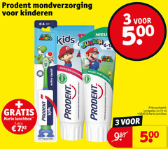  prodent tandpasta 3 500 mondverzorging kinderen jaar super mario kids junior lunchbox t.w.v. wood zacht milde eur bescherming gaatjes ml 