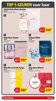  eau de toilette 1 2 3 4 5 16 25 30 33 50 100 top geuren haar calvin klein beauty ml dames oz spray vaporisateur hugo boss femme parfum chopard wish spel doris natural e75 2.5 nina ricci du temps woman elders 2e halve artikel combinatie kruidvat 