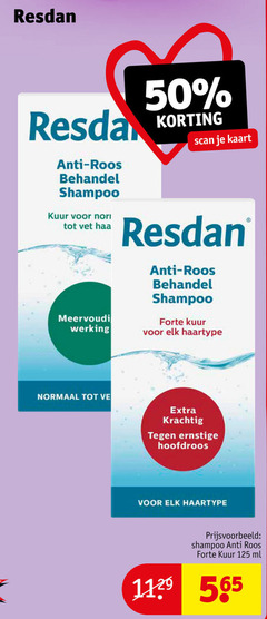  resdan shampoo 50 1129 anti roos kuur vet werking scan kaart forte haartype normaal ernstige hoofdroos ml 