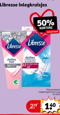  libresse inlegkruisjes 22 30 50 140 279 co reduction recyclable new adaptive scan kaart dailies style string protection freshness liners super absorbent odour stuks 