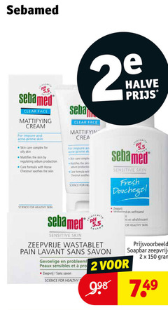  sebamed douchegel 2 150 ph clear face mattifying cream for and acne skin care complex by regulating formula with horse chestnut soothes seba halve sensitive fresh science healthy clinic tested zeepvrije wastablet pain sans savon gevoelige peaux sensibles pro zeepvrij verfrissend rafraichissant soapbar 