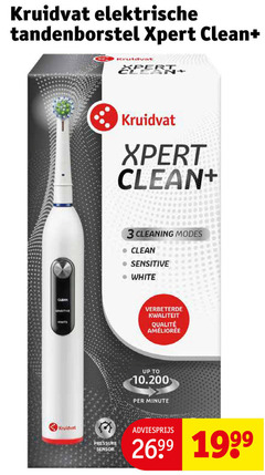  kruidvat huismerk electrische tandenborstel 3 elektrische expert clean sensitive white cleaning modes up to pressure sensor 