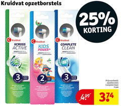  kruidvat huismerk opzetborstel 3 25 opzetborstels active kids power clean 3d stuks roterende elektrische tandenborstels oral b les dents 3. pak 