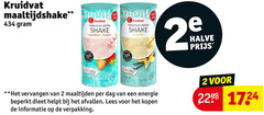  kruidvat huismerk afslankmaaltijden 2 maaltijdshake meal maaltijd repas shake aardbei fraise halve vervangen maaltijden dag energie beperkt dieet afvallen lees 