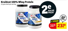  kruidvat huismerk sportvoeding 2 22 23 100 whey protein eiwit serving halve chocolate strength vanilla 