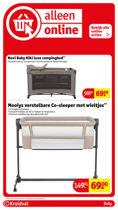  campingbed online bekijk baby luxe matras transporttas bodemverhoger verstelbare co sleeper wieltjes hoogte verstelbaar verplaatsen premium stof kruidvat lopende 