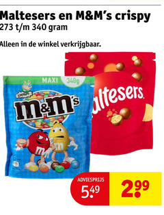  maltesers m en ms chocoladepindas chocolade crispy maxi 