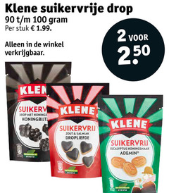  klene drop 2 90 100 suikervrije stuk 50 suikervrij zout salmiak dropliefde eucalyptus honingsmaak ademin 