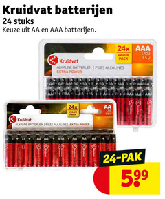  kruidvat huismerk batterijen 24 stuks aa aaa pack alkaline piles alcalines power 1.5v pak 