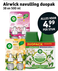  airwick luchtverfrisser 4 24 240 500 navulling ml huiles essentielles mona nouveau stuk air wick exotic fleur formule parfum maanden fresh stop odeurs stopt geuren 7 blanche delicate witte bloemen recharge automatique automatische spray 