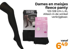  panty fleece dames meisjes l xl 