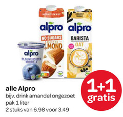  alpro soja melk 1 2 blauwe bosses myrtille sugars mond barista drink amandel ongezoet pak liter stuks 