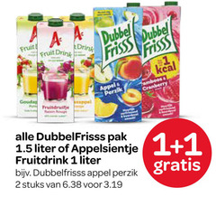  appelsientje dubbelfrisss fruitdrank 1 2 fruit drink appel dubbel frisss perzik cranberry pak liter fruitdrink stuks 