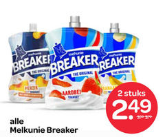  melkunie zuivelsnack 2 breaker original perzik aardbei banani stuks 