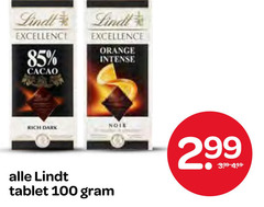  lindt chocolade 100 excellence cacao orange intense dark tablet 