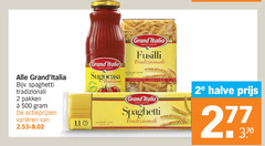  grand italia fusilli pasta pastasaus spaghetti 2 7 11 20 100 500 1000 tradizionale pakken varieeren maestro sugocasa tarwe harde prodotto italiano 2e halve 