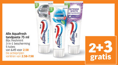  aquafresh tandpasta 1 2 3 5 24 ml bescherming freshmint tubes varieeren tandsteen controle gezin intense white zichtbare tanden glazuurbescherming vlekken 75ml 