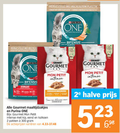  gourmet one kattenvoer 2 300 plastik gemaakt gerecycled plastic partir plastique purina das visible health for and tomorrow bifensis starke nature petit intense 6x ontworpen naturelle sterilcat beschermer aide fine stukjes kalkoen poulet kip canard eend sauce maaltijdzakjes pakken saus varieeren 2e halve 