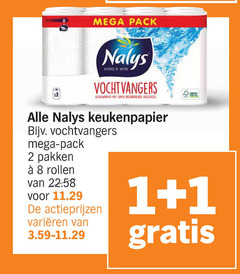  nalys keukenpapier 1 2 8 mega pack vochtvangers absorberende pakken rollen varieeren 