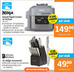  friteuse messenblok 1 3 10 15 16 20 100 ninja rapid cooker airfryer grillen bakken stomen binnen minuten maaltijden klaar r kitchen brothers messenset blok schaar aanzetstaal kras roestvrij heroes stuk 