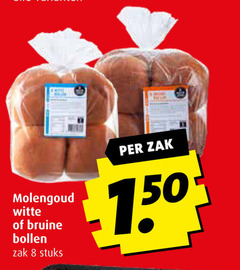  bolletjes 8 molengoud witte bruine bollen zak stuks 