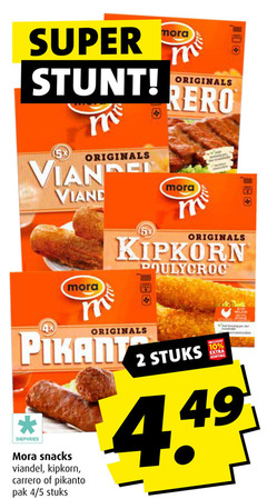  mora snacks 2 10 100 super 5x originals viandel kipkorn co pikant diepvries carrero pikanto pak 4 5 stuks 