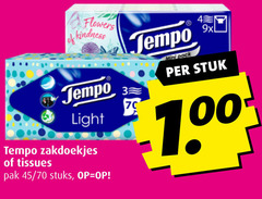  tempo tissues zakdoeken 3 4 flowers light zakdoekjes pak 45 stuks mini pack stuk 