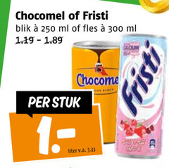  fristi chocomel chocolademelk drinkyoghurt 250 300 blik ml fles stuk liter v.a. 