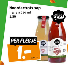  noordertrots vruchtensap 100 250 sap flesje ml noorder trots liter appel aardbei 