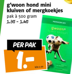  gwoon hondensnacks 500 hond mini kluiven mergkoekjes pak kilo 