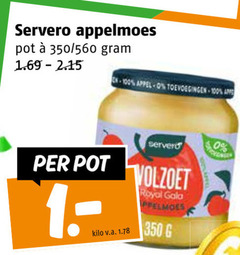  servero appelmoes 100 350 pot appel toevoegingen kilo v.a. volzoet royal gala 