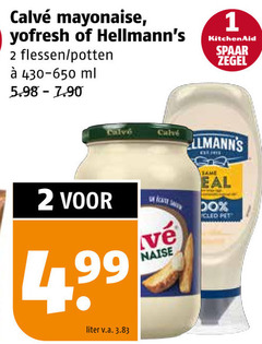  calve mayonaise 1 2 yofresh flessen potten ml kitchenaid spaar zegel liter v.a. pit 