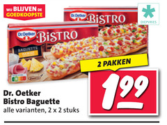  diepvriespizza 2 baguette dr oetker bistro diepvries dr. stuks pakken 