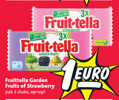  fruit-tella snoep 3 fruitsap fruit 3x strawberry garden fruits fruittella pak stuks 