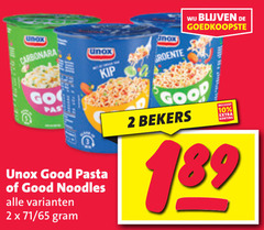  unox noodles 2 10 carbonara kip groente go pas good pasta 65 bekers 