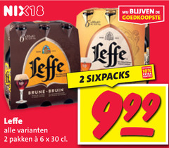  leffe speciaalbieren 2 6 10 30 99 nix18 brune bruin pakken sixpacks 