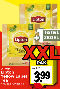  lipton thee 100 yello label tefal zegel serve out xxl yellow tea pak zakjes 3.99 