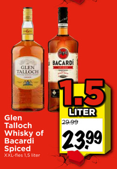  glen talloch bacardi whisky rum spiced xxl fles 1 5 liter 