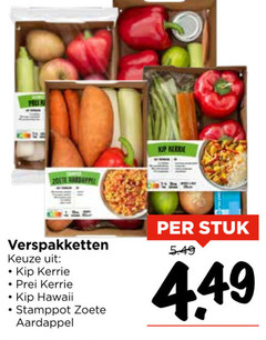  groentenpakket verspakketten kip kerrie prei hawaii stamppot zoete aardappel stuk 